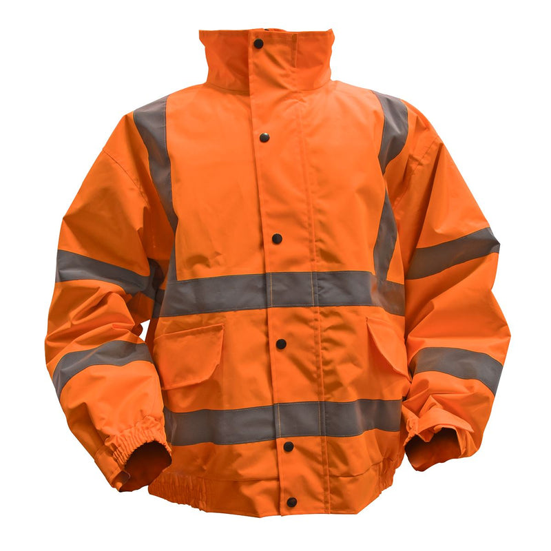 Worksafe Hi-Vis Orange Jacket Quilted Lining Elasticated Waist & Cuffs Large Worksafe - Dynamic Drive