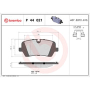 Brembo 4 x Rear Brake Pad Set fits Land Rover Defender 2020 on 2.0 3.0
