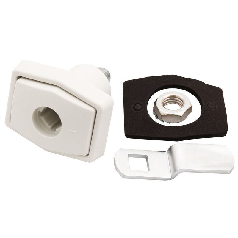 Zadi Rectangular Push Lock Off White for Caravan/Motorhomes Nova - Dynamic Drive