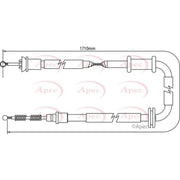 Apec Handbrake Cable Left Rear fits Citroën Nemo 2009-2010 1.3 1.4