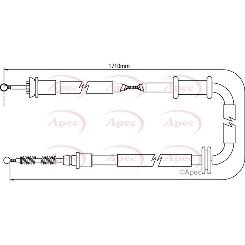 Apec Handbrake Cable Left Rear fits Citroën Nemo 2009-2010 1.3 1.4