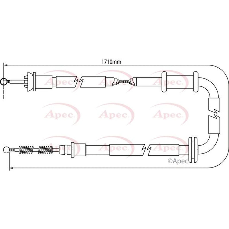 Apec Handbrake Cable Left Rear CAB1064