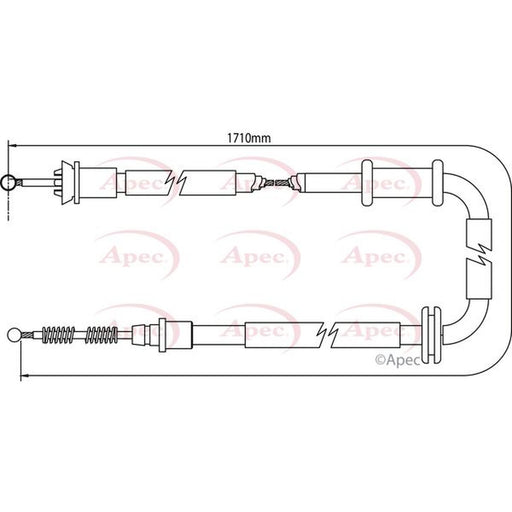 Apec Handbrake Cable Left Rear fits Citroën Nemo 2009-2010 1.3 1.4