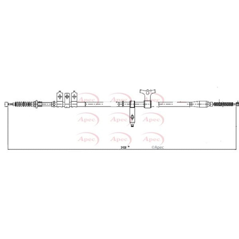 Apec Handbrake Cable Right Rear fits Mazda BT-50 Pickup 2006-2013 2.5