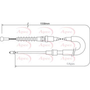 Apec Handbrake Cable Left Rear fits VW Touran 2003-2015 1.2 1.4 1.6 1.9 2.0