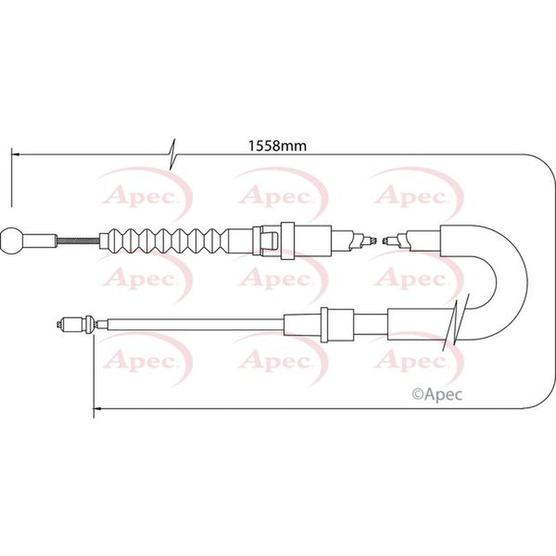 Apec Handbrake Cable Left Rear fits VW Touran 2003-2015 1.2 1.4 1.6 1.9 2.0