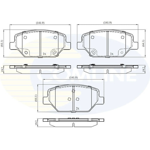Comline Front Brake Pad Set fits Opel Insignia B Country Tourer 2017 on 1.5 2.0
