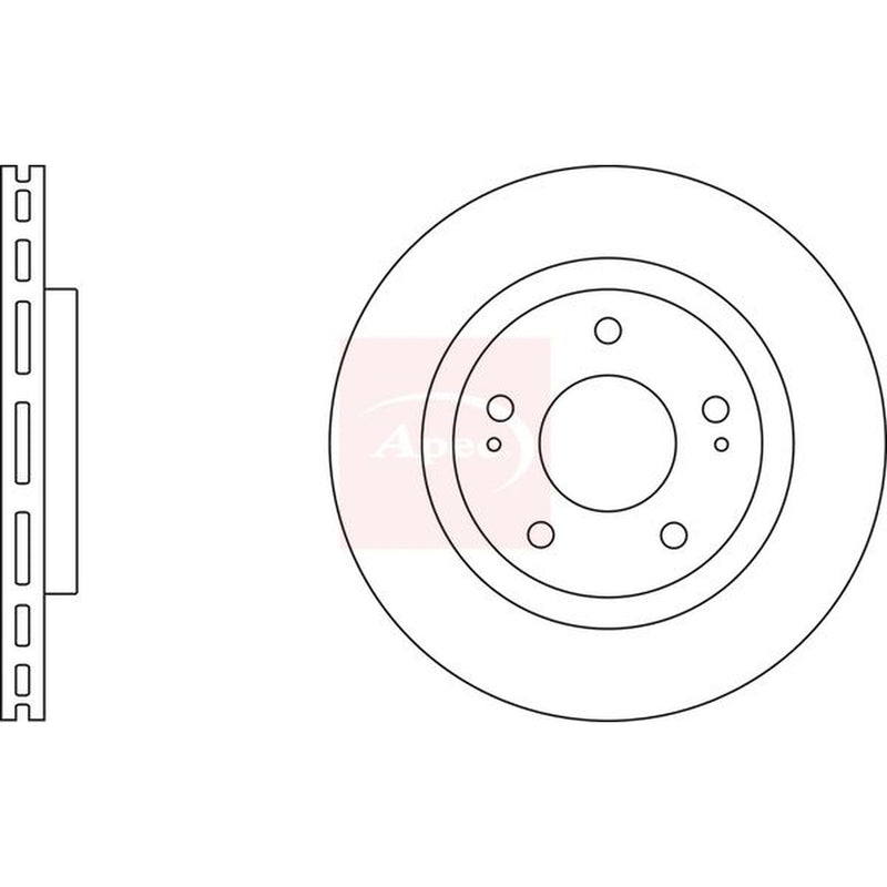 Apec 2 x Vented Brake Discs fits Mitsubishi Shogun Pinin I 1999-2007 1.8 2.0