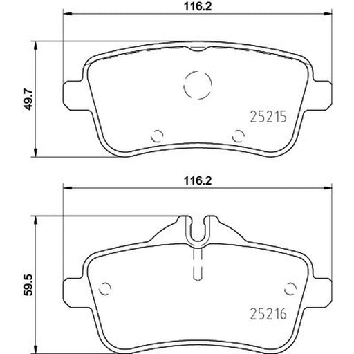 Mintex Rear Brake Pad Set fits Mercedes-Benz Gl-Class 2012-2015