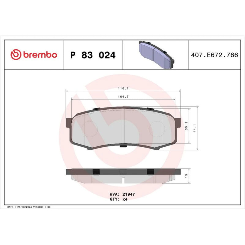 Brembo Front & Rear Pads fits Toyota Land Cruiser Colorado 1995-2002 2.7 3.0 3.4