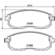 Mintex Front Brake Pad Set fits Nissan Stagea 2001-2003 2.5