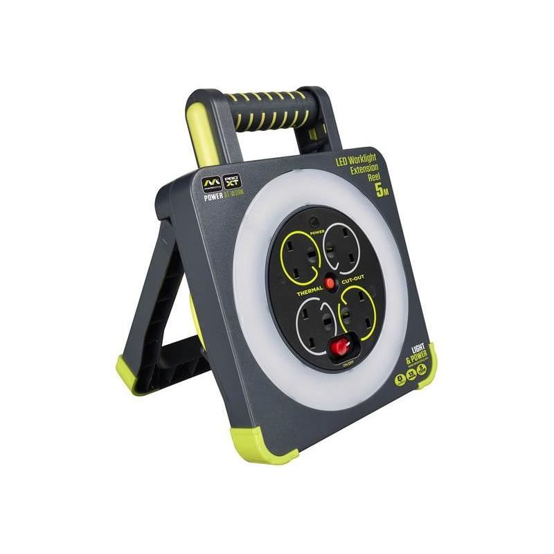 Masterplug Work Light Cable Reel 240V 13A 4-Socket 5m Masterplug - NN4 Online