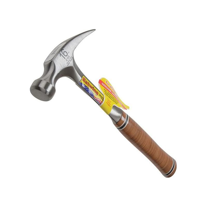 Estwing E16S Straight Claw Hammer - Leather Grip 450g (16oz) Estwing - Town Tools