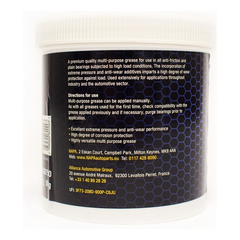 2x NAPA Multi Purpose Wheel Bearing Grease 500g Lithium LM2 TUB NAPA - Dynamic Drive