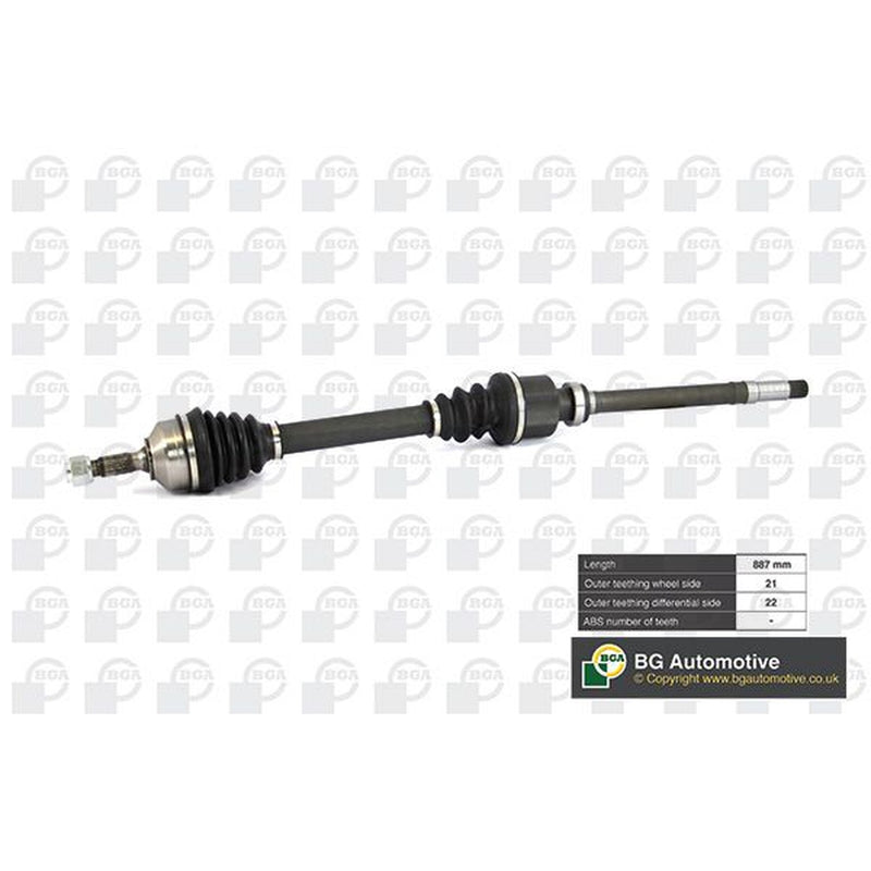 BGA CV Drive Shaft Driveshaft Front Right fits Peugeot 206 1998-2012 1.1 1.4 1.6