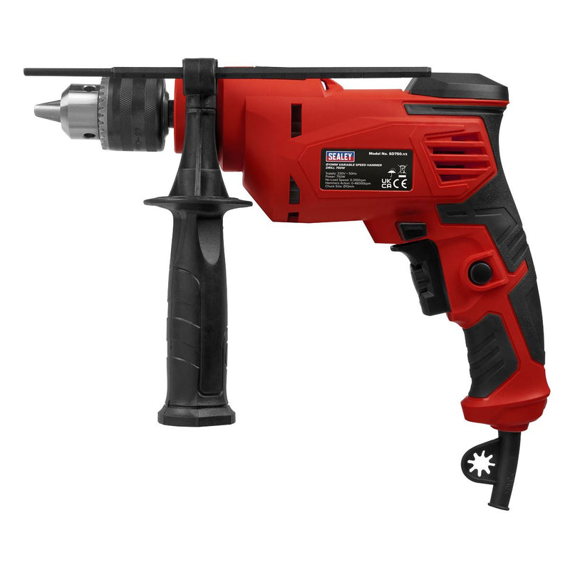 Sealey Hammer Drill13mm Variable Speed with Reverse 750W/230V SD750 Sealey - Dynamic Drive