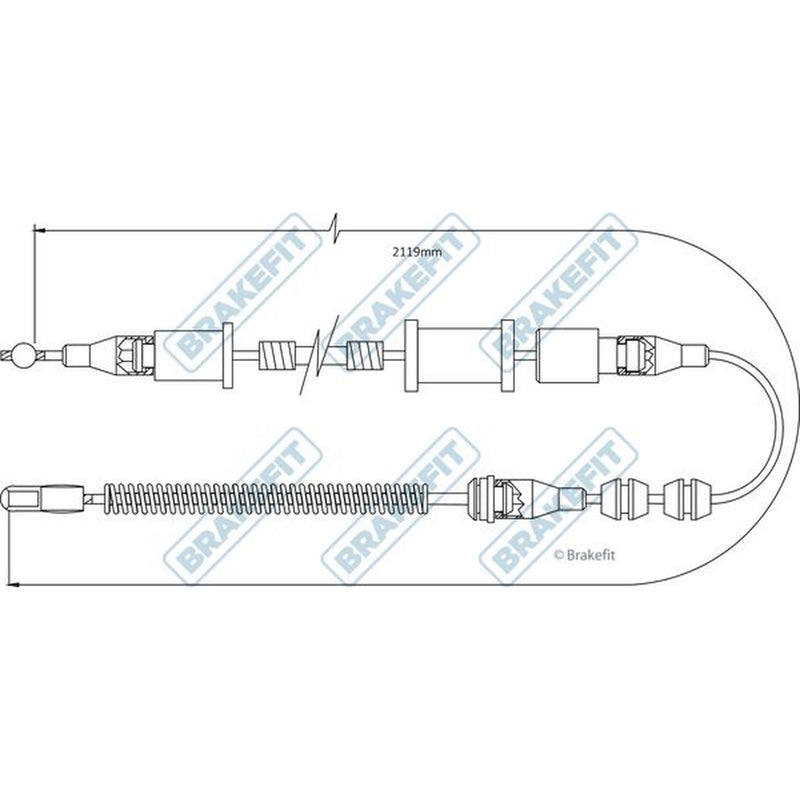 Apec Handbrake Cable Right Rear fits Opel Vectra A 1988-1995 1.4 1.6 1.7 1.8