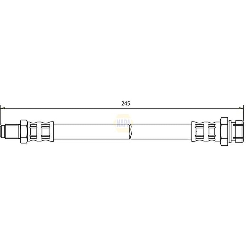NAPA Brake Hydraulic Hose Line Front fits Mitsubishi L200 1996-2007 2.4 2.5