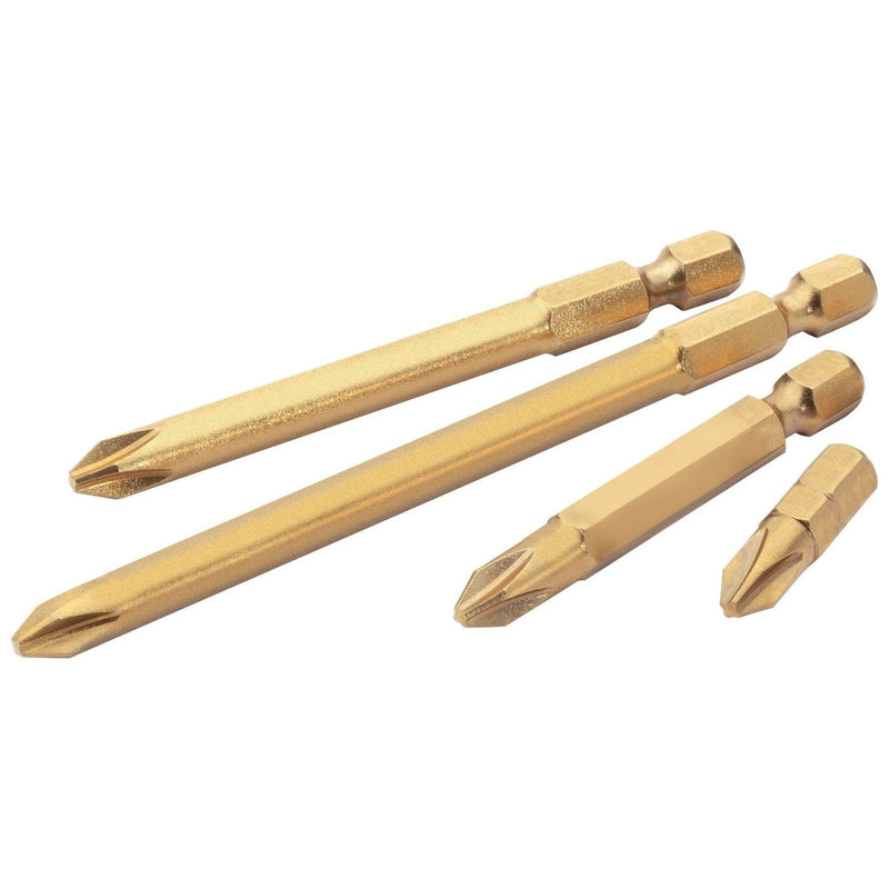 Draper No.1 1/4" Hex Cross Slot Titanium Nitride Coated Insert Bit 75mm Long x 2 Draper - Dynamic Drive