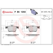 Brembo 4 x Rear Brake Pad Set fits Audi A3 2012-2020 1.0 1.2 1.4 1.5 1.6 1.8