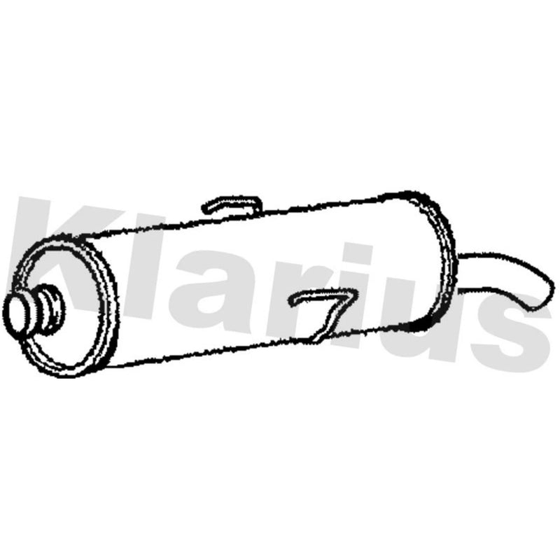 Klarius Box With Tail Pipe Rear fits Peugeot 205 1986-1998 1.6 1.8 1.9