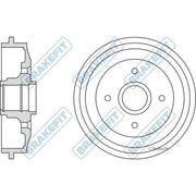 Apec Brake Drum Assembly Rear BDR9033
