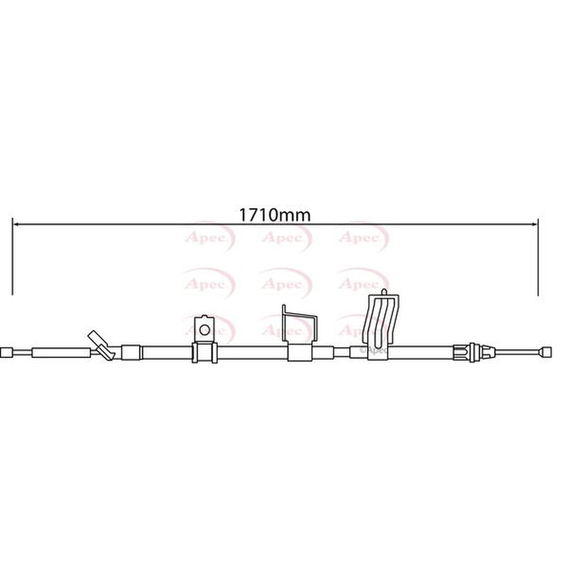 Apec Handbrake Cable Right Rear fits Nissan Qashqai I 2006-2013 1.5 1.6 2.0
