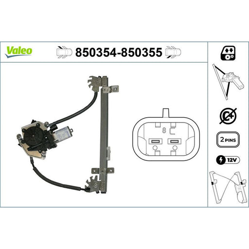 Valeo Electric Window Regulator Lifter Left Rear 850354