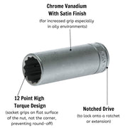 Teng Tools 1/2" Deep Socket 12 pt Metric 11mm Teng Tools - Dynamic Drive