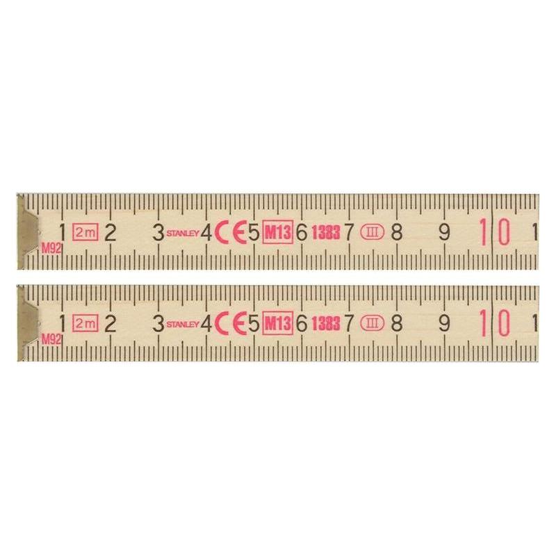 Stanley® Hand Tools Wooden Folding Rule 2m STANLEY® Hand Tools - Town Tools