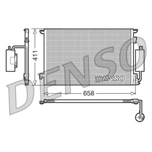 Denso Air Conditioning Condenser fits Opel Signum 2003-2008 1.9 2.0 2.2