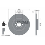 Textar 2 x Solid Rear Brake Discs 92221403-x2