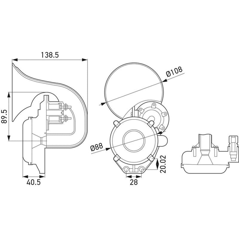 Hella Trumpet Style Car Horn