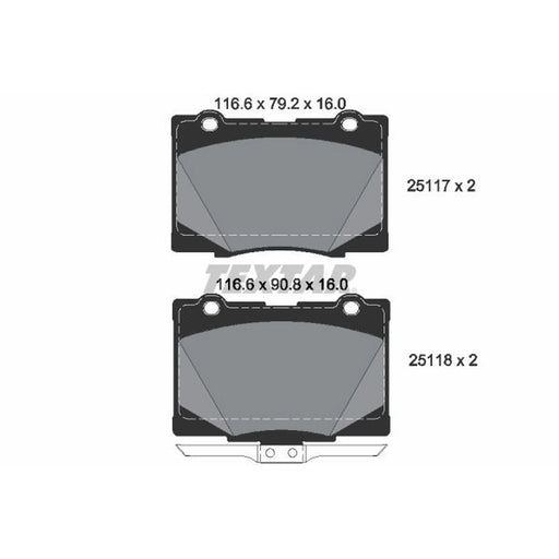 Textar Front Brake Pad Set 2511701