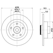 Mintex Rear Brake Solid Discs & Pads fits Renault Espace V 2015-2023 1.6 2.0