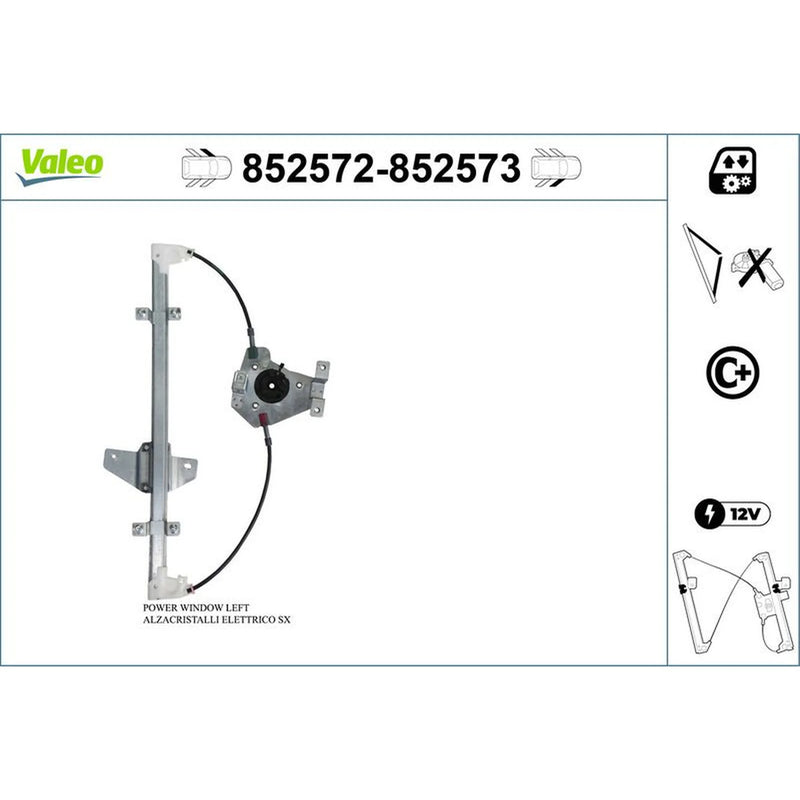 Valeo Electric Window Regulator Lifter Right Front 852573