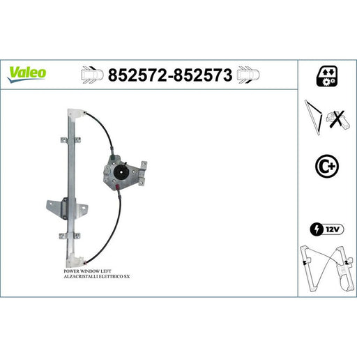 Valeo Electric Window Regulator Lifter Right Front 852573