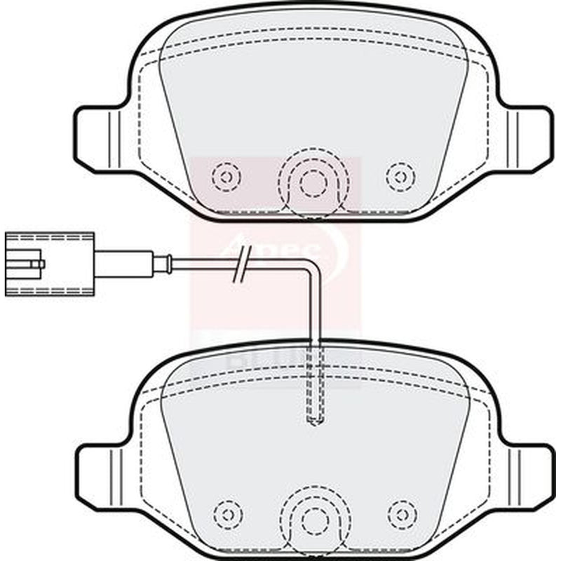 Apec Rear Brake Pad Set fits Abarth 500 / 595 / 695 2008 on 1.4