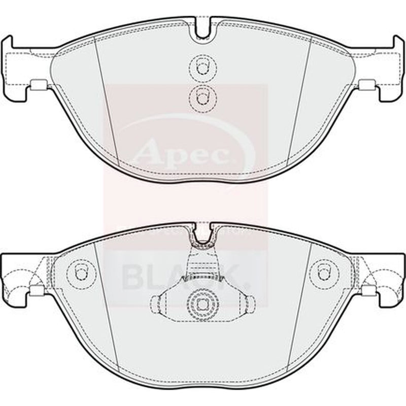 Apec Black Front Brake Pad Set fits BMW 5 2010-2017