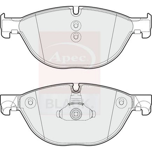 Apec Black Front Brake Pad Set fits BMW 5 2010-2017