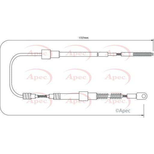 Apec Handbrake Cable Left Rear fits BMW 3 1982-1994 2.3 2.5
