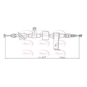 Apec Handbrake Cable Right Rear fits Alfa Romeo Brera 2006-2011 1.8 2.0 2.4 3.2