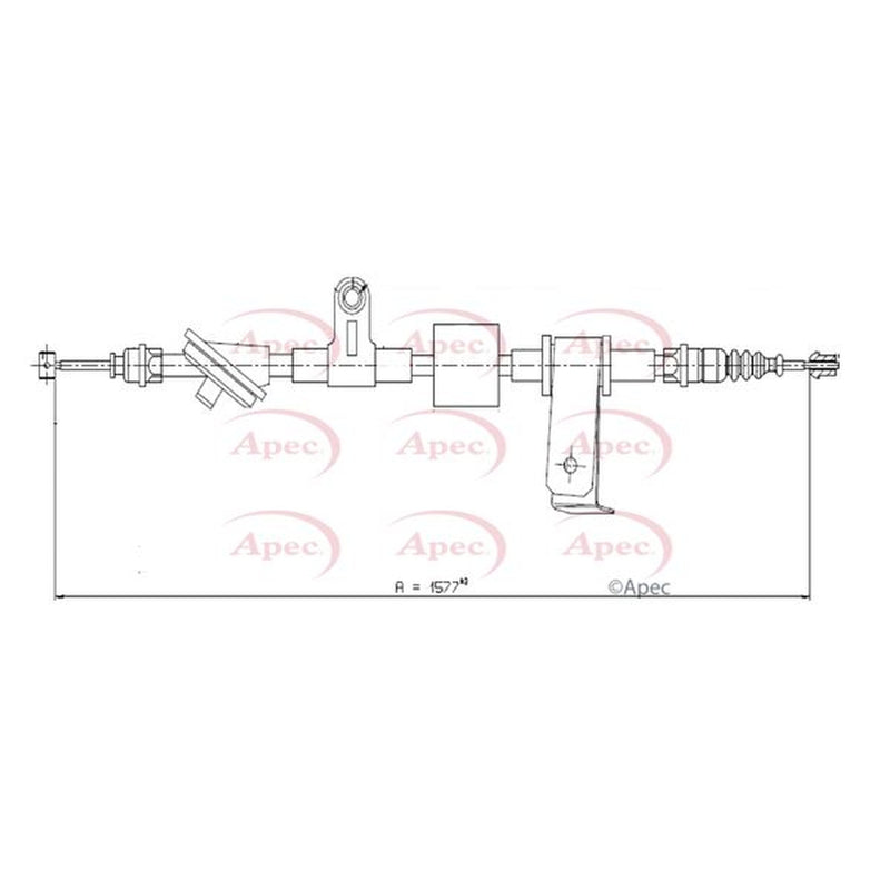 Apec Handbrake Cable Right Rear fits Alfa Romeo Brera 2006-2011 1.8 2.0 2.4 3.2