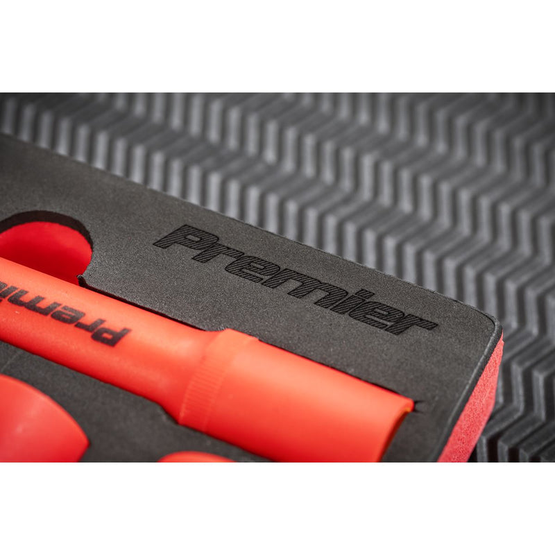Premier Insulated Socket Set with Tool Tray 1/2"Sq Drive 10pc - VDE Approved Sealey Premier - Dynamic Drive