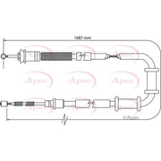 Apec Handbrake Cable Right Rear CAB1110