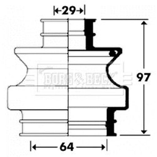 Borg & Beck Drive Shaft Bellow Kit transmission sided BCB2910