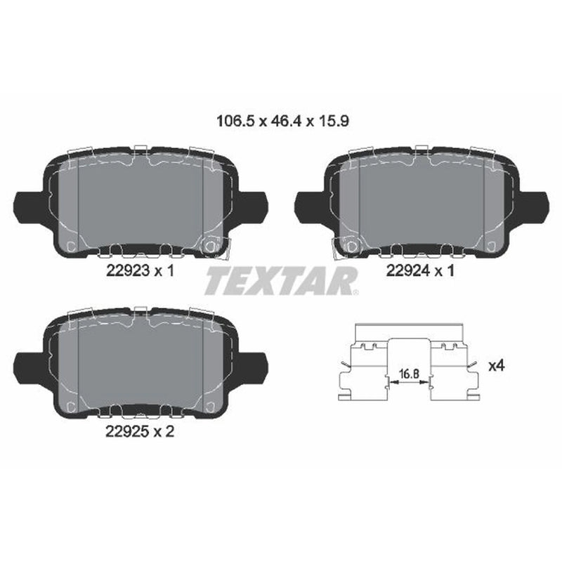 Textar Rear Brake Pad Set 2292301