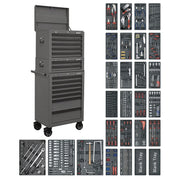 Superline PRO Tool Chest Combination 14 Drawer with 1179pc Tool Kit - Grey Superline Pro - Dynamic Drive
