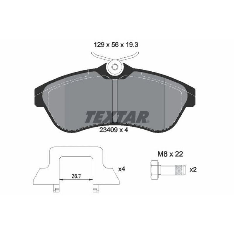 Textar Front Brake Pad Set 2340902