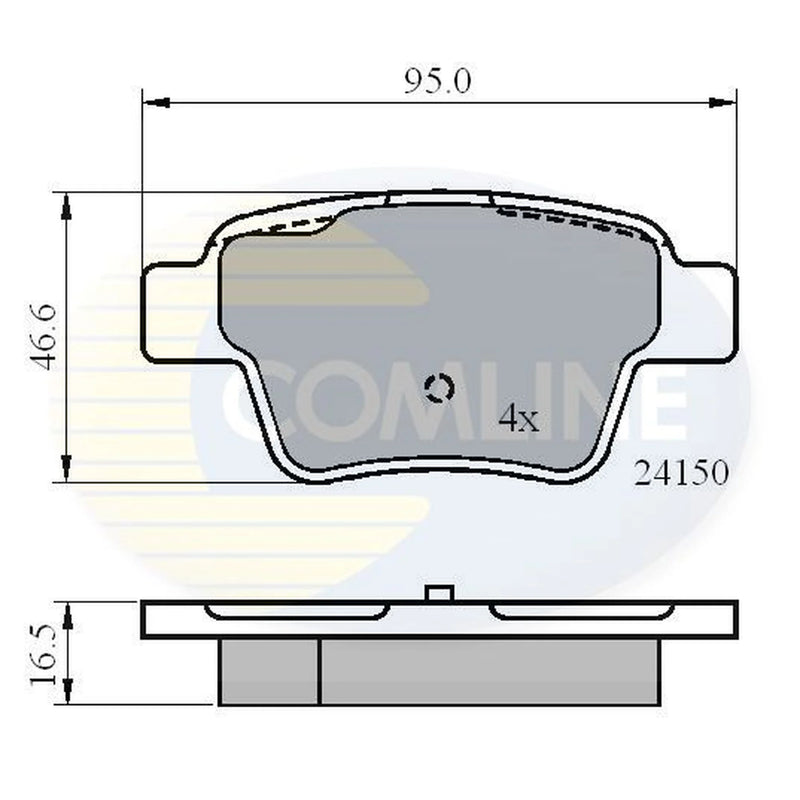 Comline 4 x Rear Brake Pad Set fits Citroën C4 2004-2011 1.4 1.6 2.0